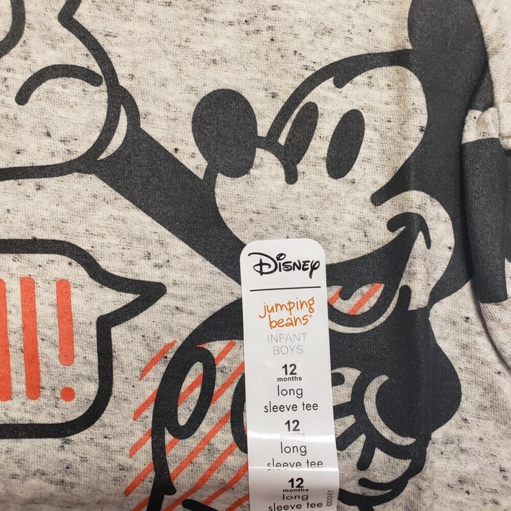 Disneys Mickey Mouse Baby Boy 12M Hi Bye Front Back Graphic Tee By Jumping Beans - Picture 5 of 5